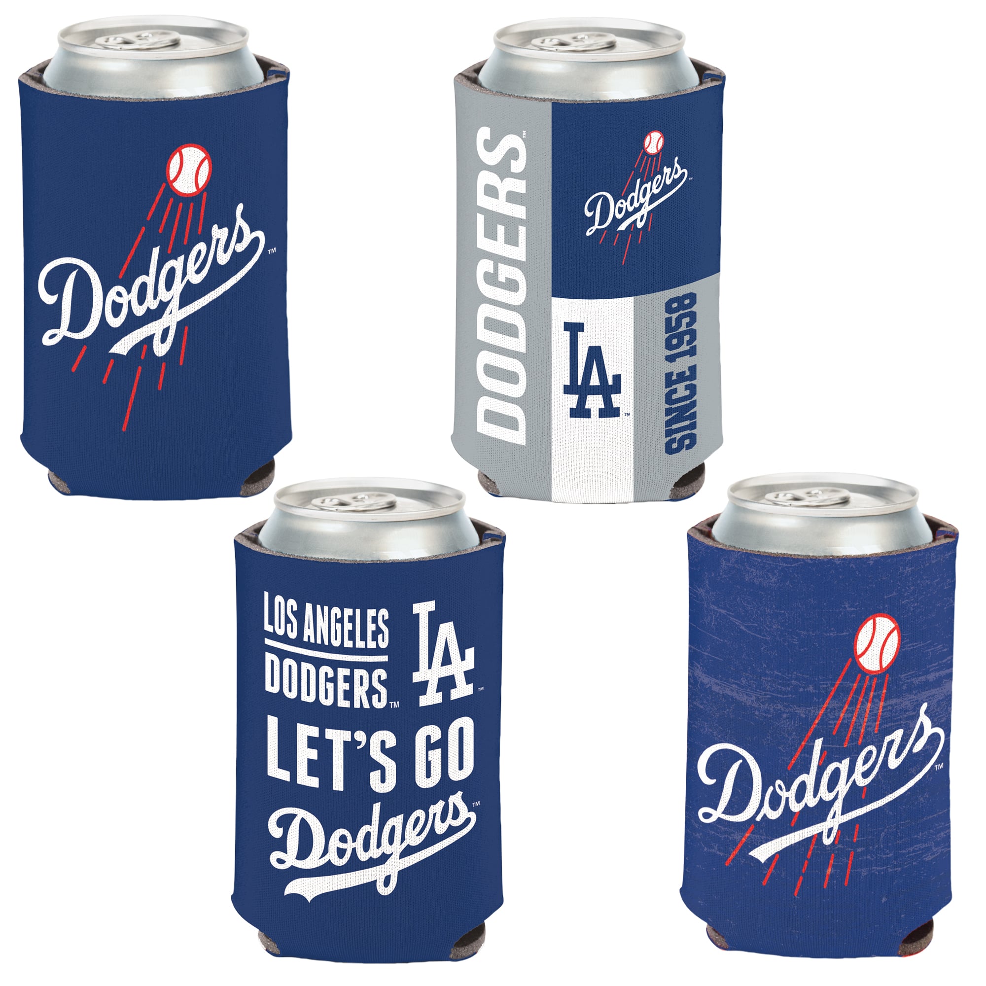 Set di 4 refrigeratori per lattine da 12 once WinCraft Los Angeles Dodgers
