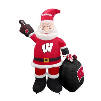 Wisconsin Badgers 7' Inflatable Santa