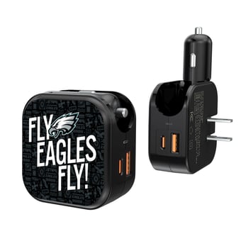Keyscaper Black Philadelphia Eagles 2-In-1 USB A/C Charger