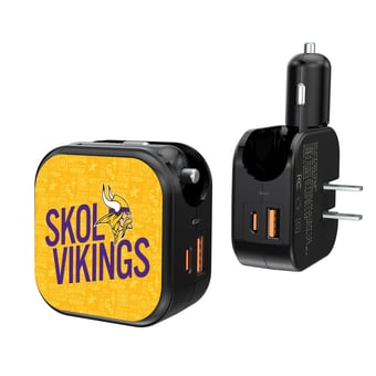Keyscaper Black Minnesota Vikings 2-In-1 USB A/C Charger