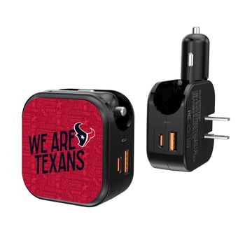 Keyscaper Black Houston Texans 2-In-1 USB A/C Charger