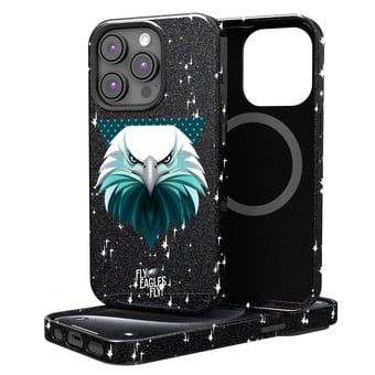 Keyscaper Black Philadelphia Eagles 2024 Illustrated Limited Edition Bling iPhone Case