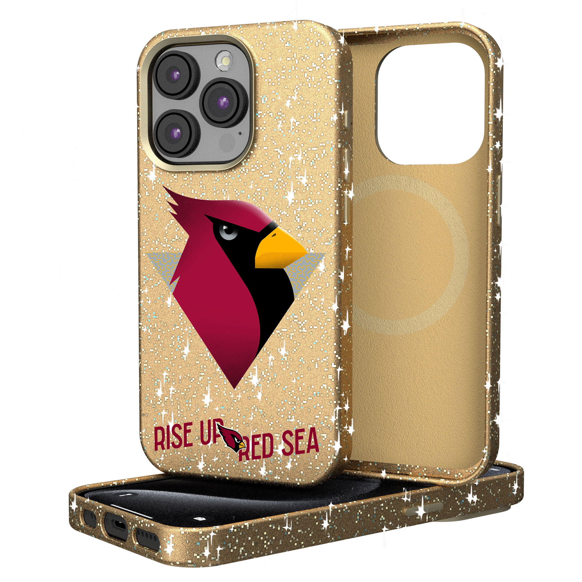 Keyscaper - NFL - Arizona Cardinals 2024 Illustrated Limited Edition Bling iPhone Case - 15 Plus - Gold