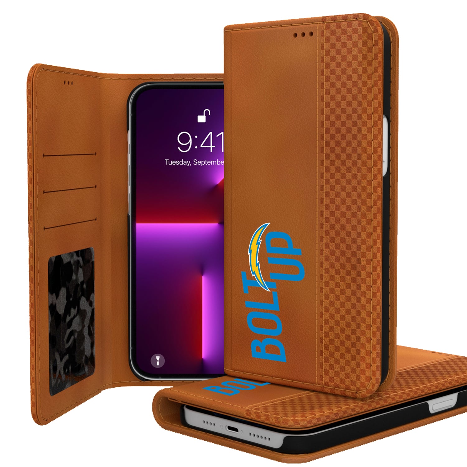 Keyscaper Brown Los Angeles Chargers iPhone Folio Case Keyscaper Brown Los Angeles Chargers iPhone Folio Case