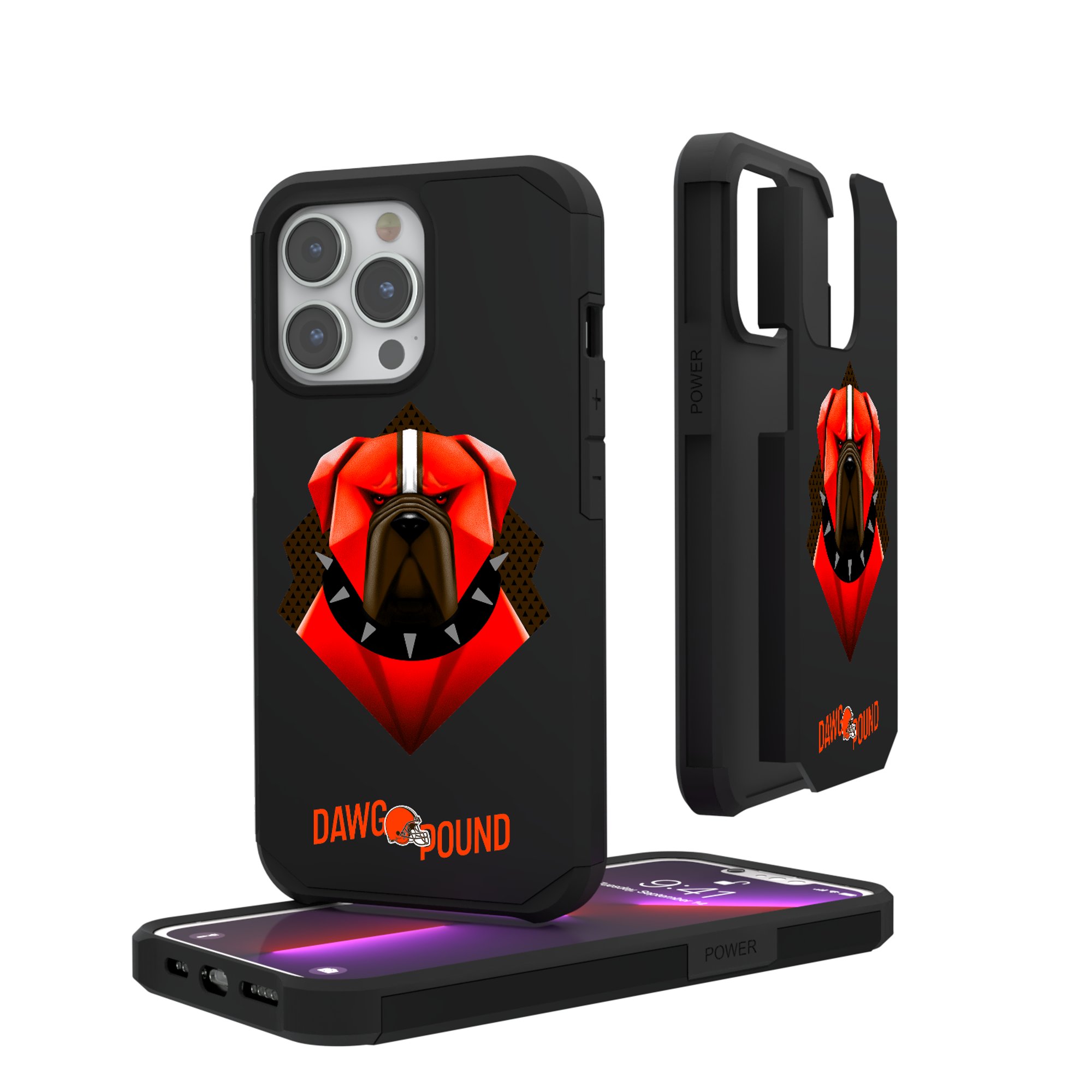Keyscaper - NFL - Cleveland Browns iPhone Rugged Case - 14 Pro - Black