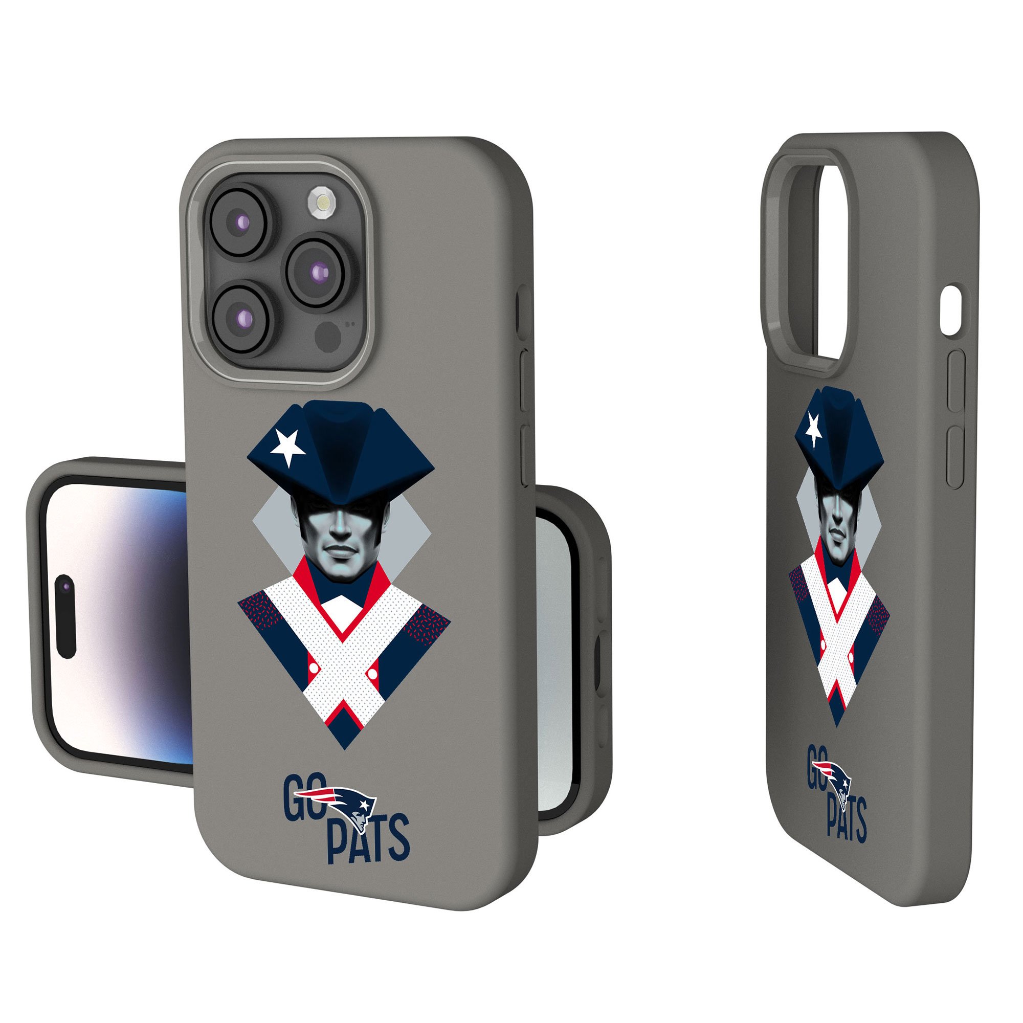Keyscaper Gray New England Patriots 2024 Illustrated Limited Edition Soft Touch iPhone Case Keyscaper Gray New England Patriots 2024 Illustrated Limited Edition Soft Touch iPhone Case