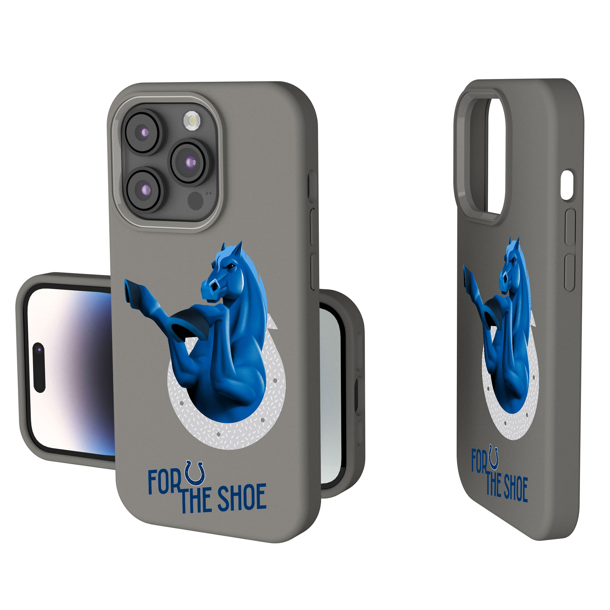 Keyscaper - NFL - Indianapolis Colts 2024 Illustrated Limited Edition Soft Touch iPhone Case - 14 Pro - Gray