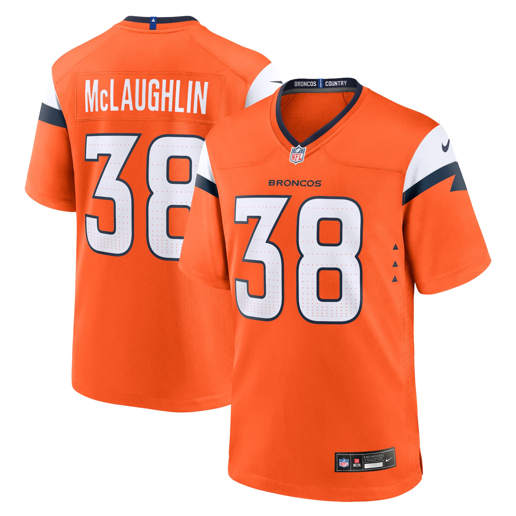 Camiseta Nike Game de la 1ª equipación del Denver Broncos - Naranja - Jaleel McLaughlin - Hombre