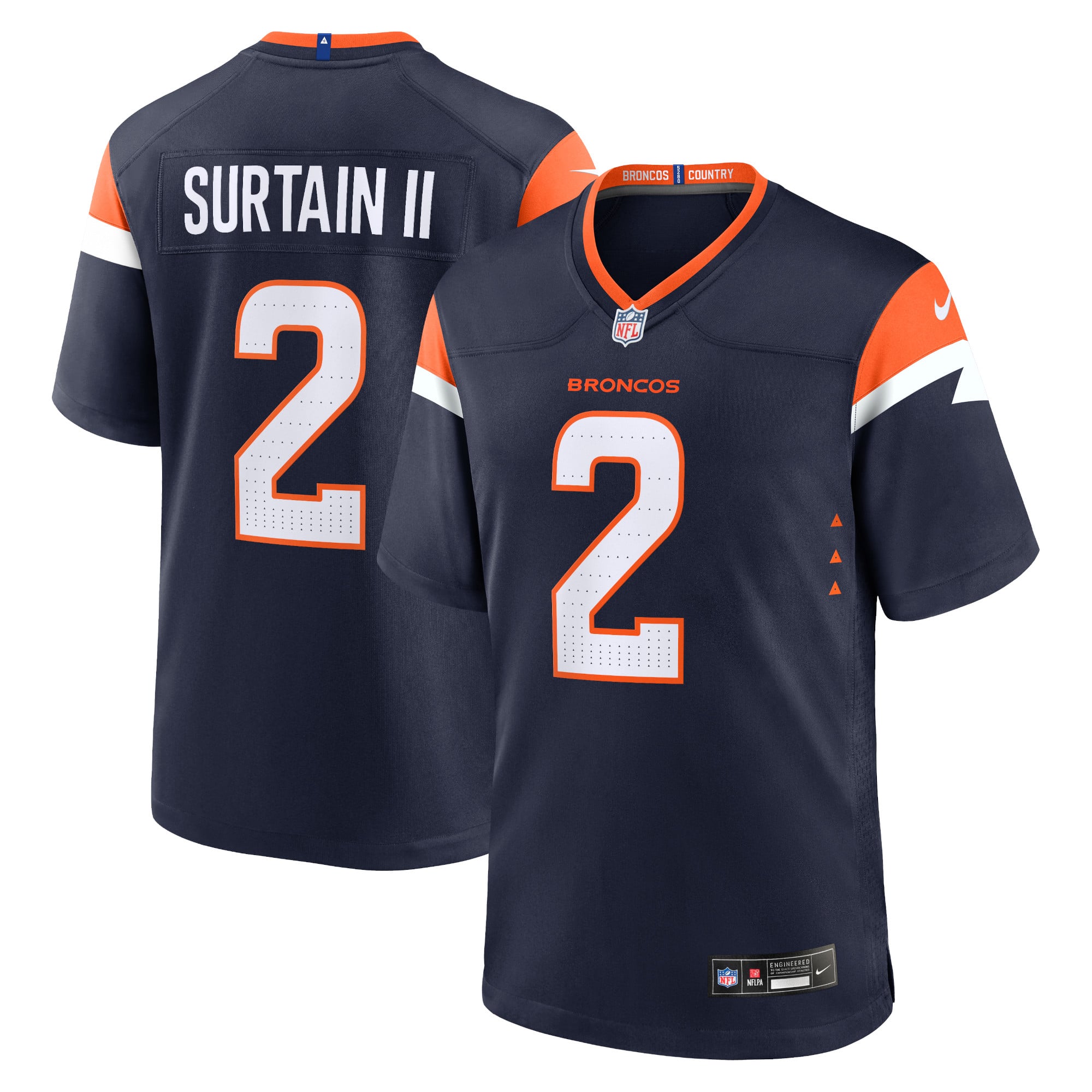 Camiseta Nike Alternative Game de los Denver Broncos - Azul marino - Patrick Surtain II - Hombre