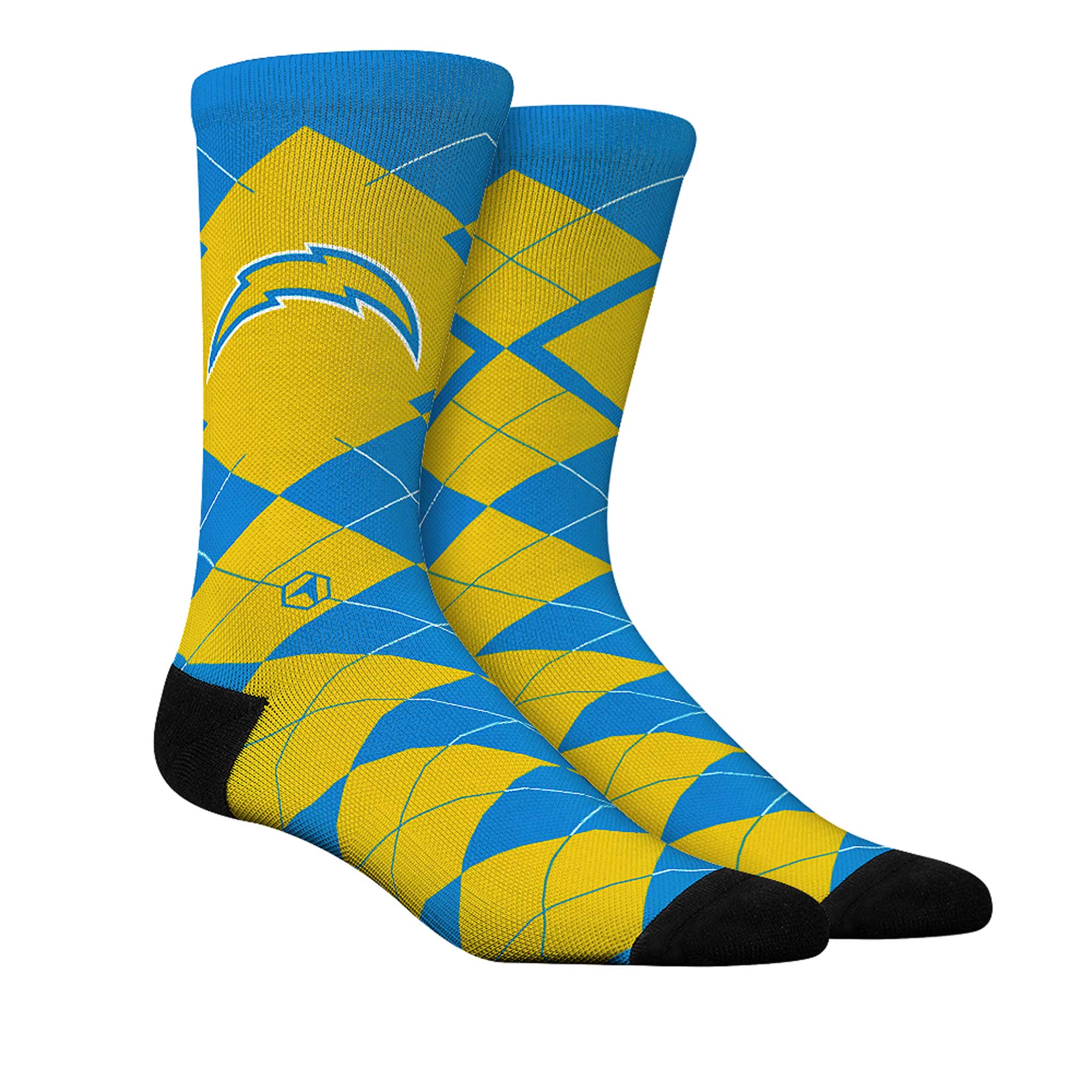 Unisex Rock Em Socks Los Angeles Chargers Argyle Knitted Dress Socks