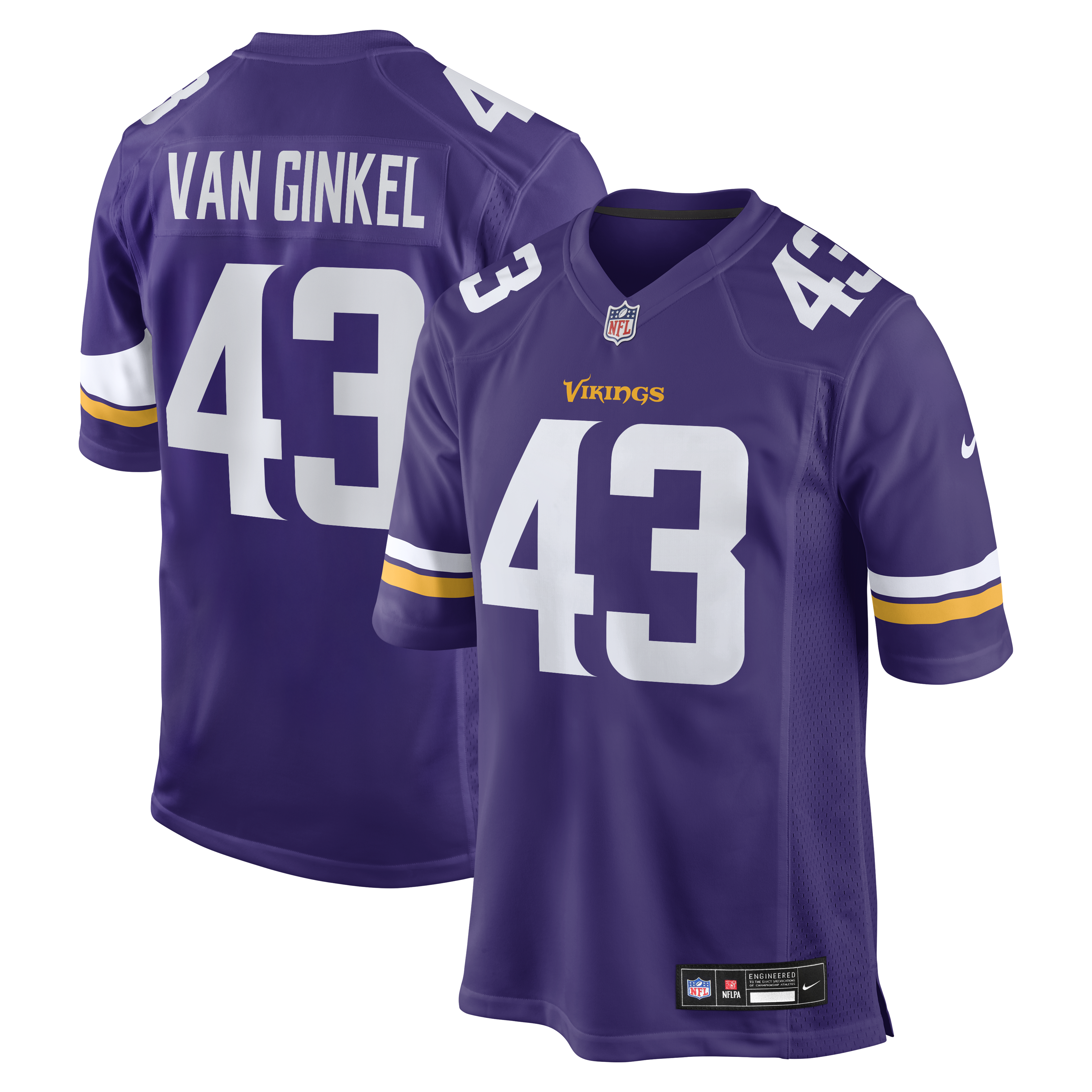 Men's Nike Andrew Van Ginkel Purple Minnesota Vikings Team Game Jersey