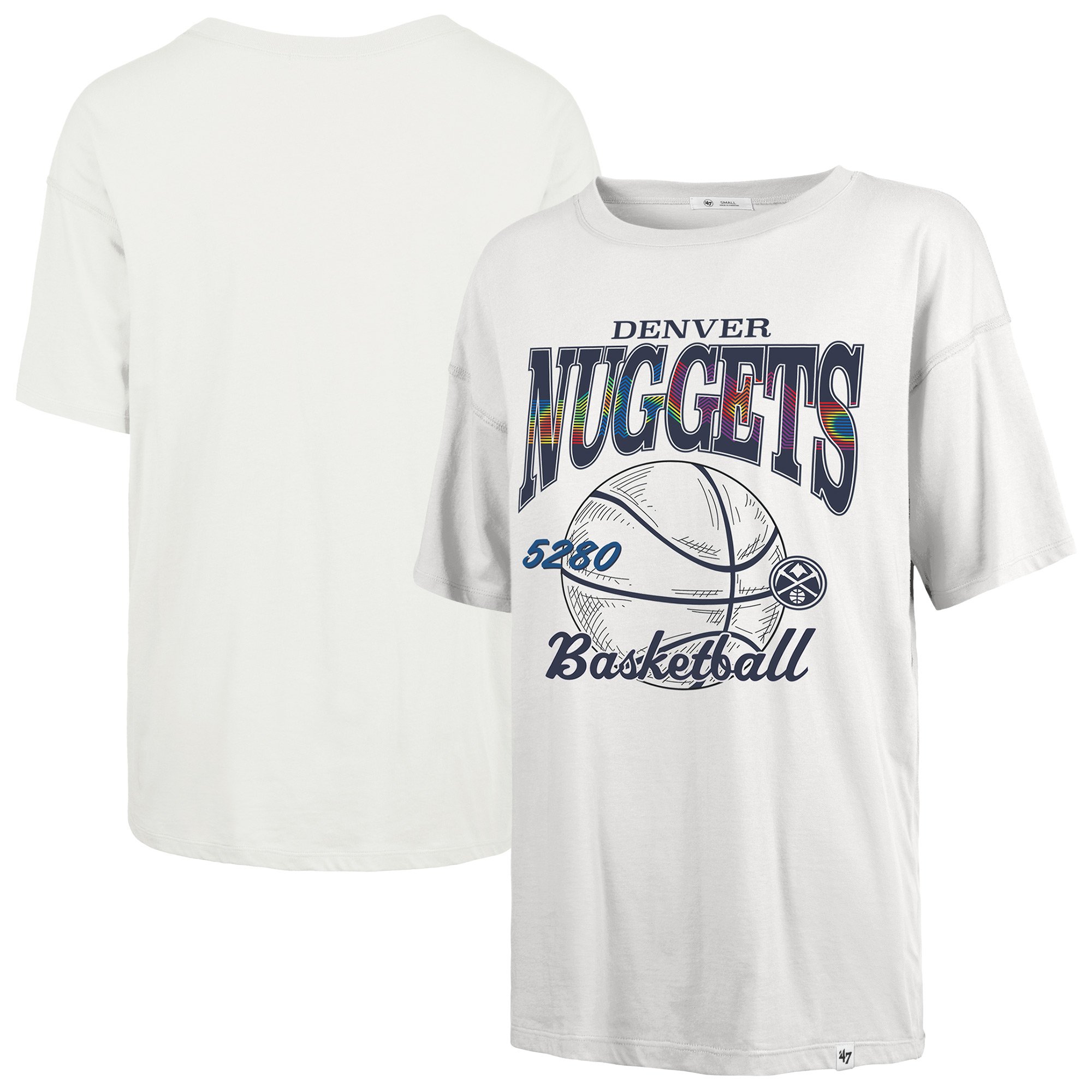 Women's '47 White Denver Nuggets City Edition Down Court Sadie T-Shirt