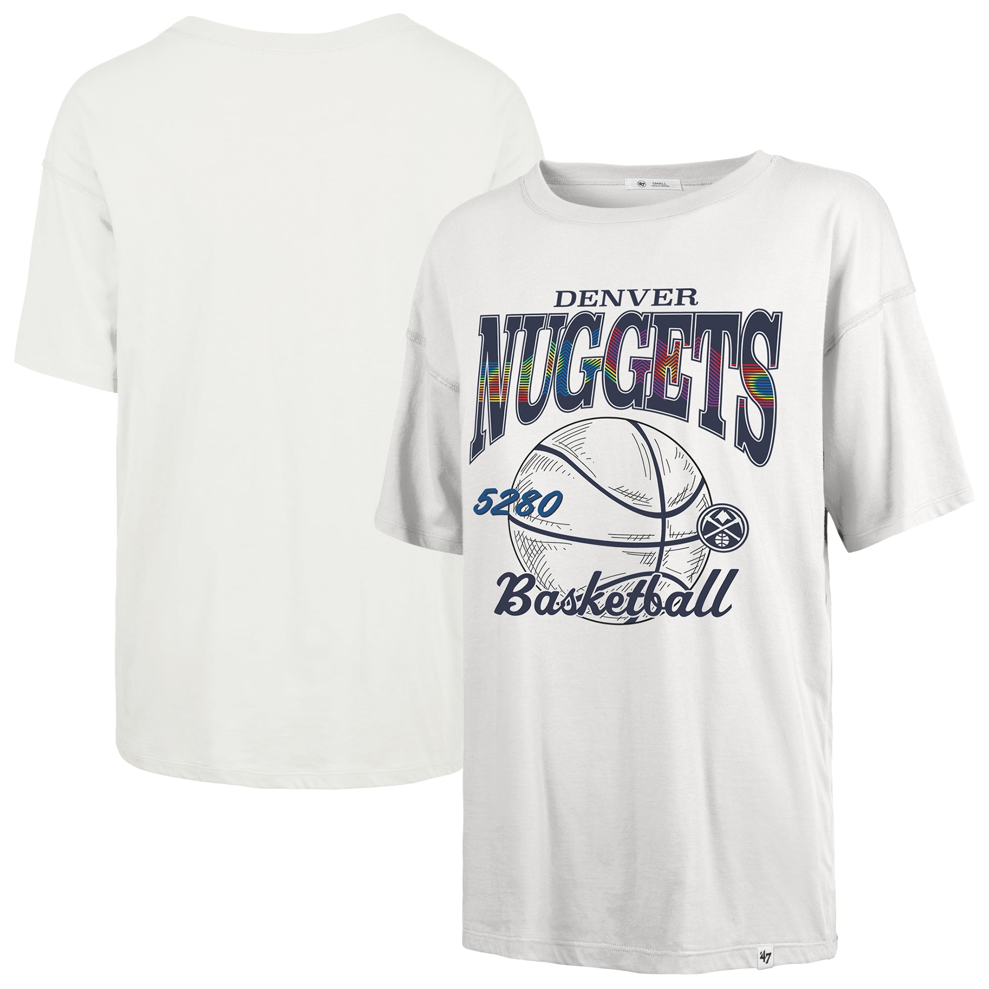 Women's '47 White Denver Nuggets City Edition Down Court Sadie T-Shirt