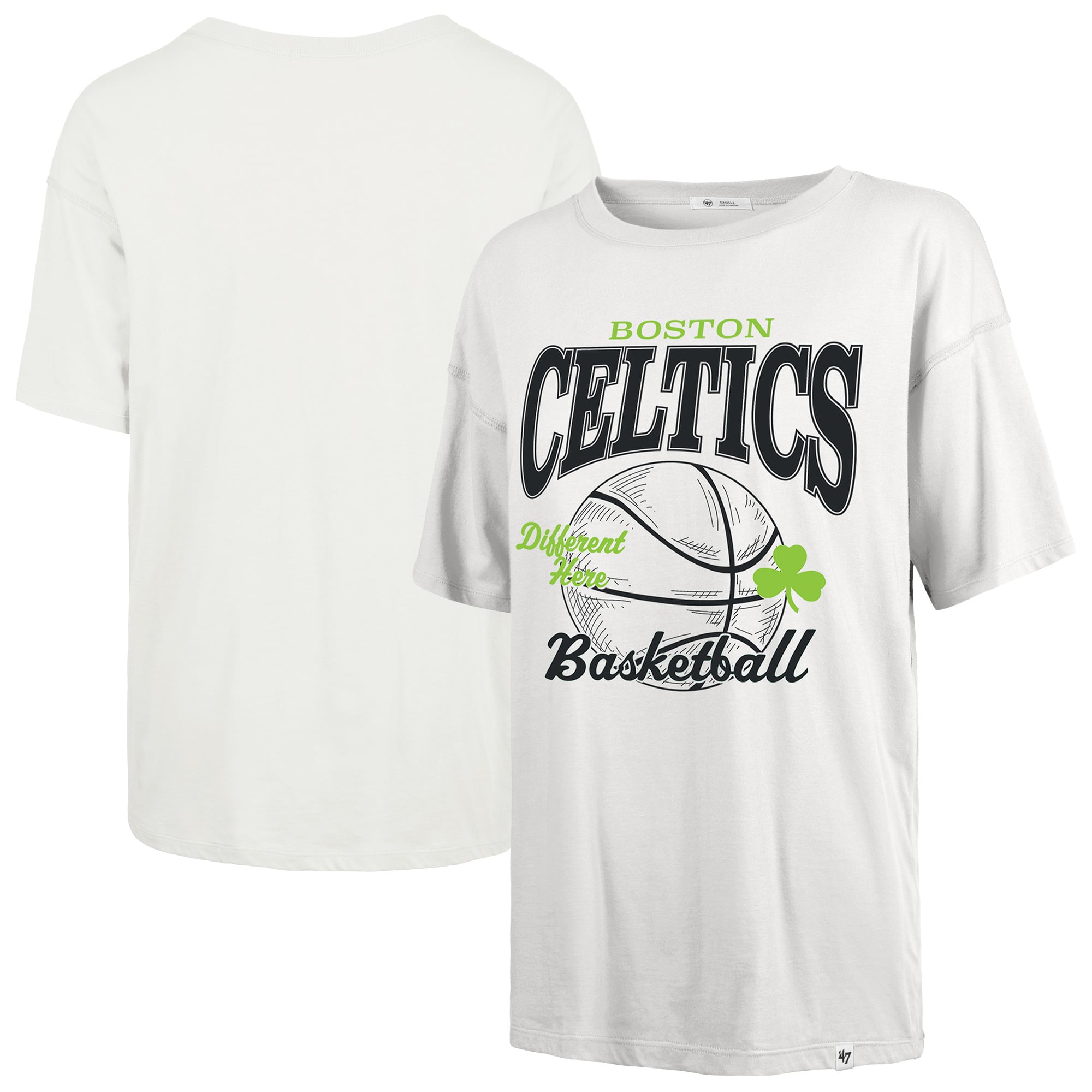 Women's '47  White Boston Celtics City Edition Down Court Sadie T-Shirt