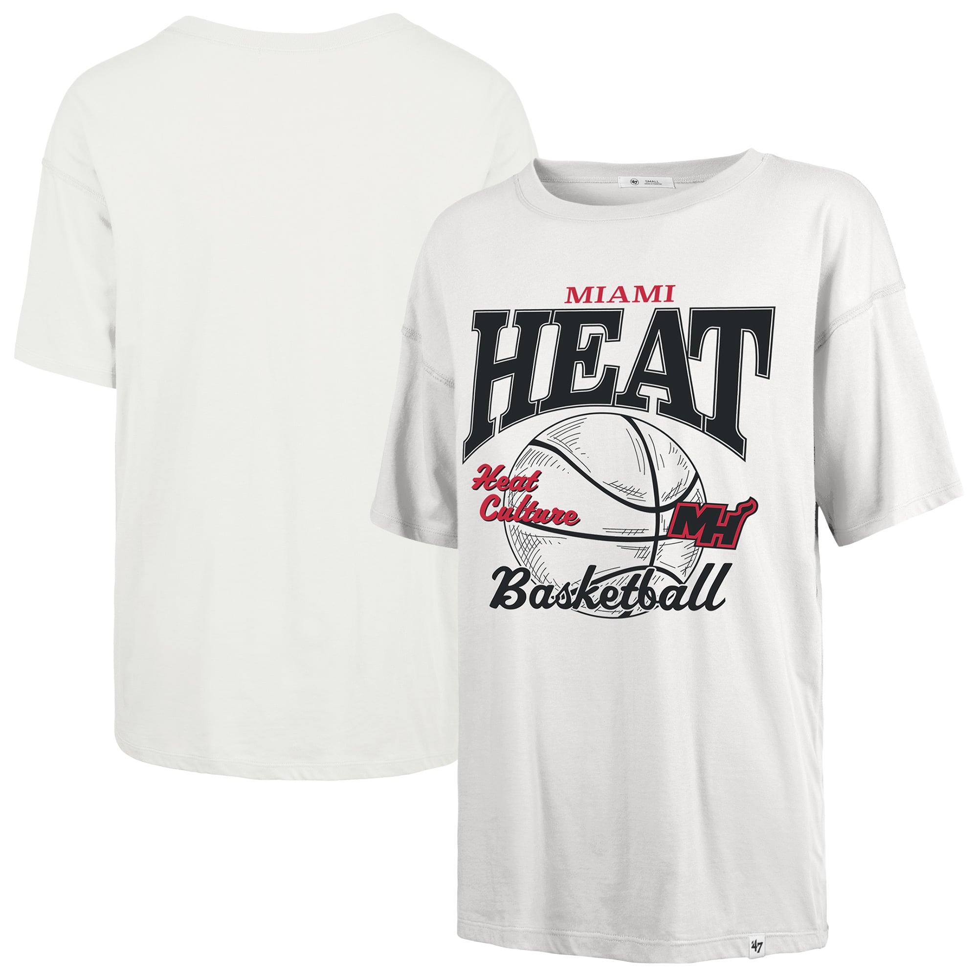 Women's '47 White Miami Heat City Edition Down Court Sadie T-Shirt