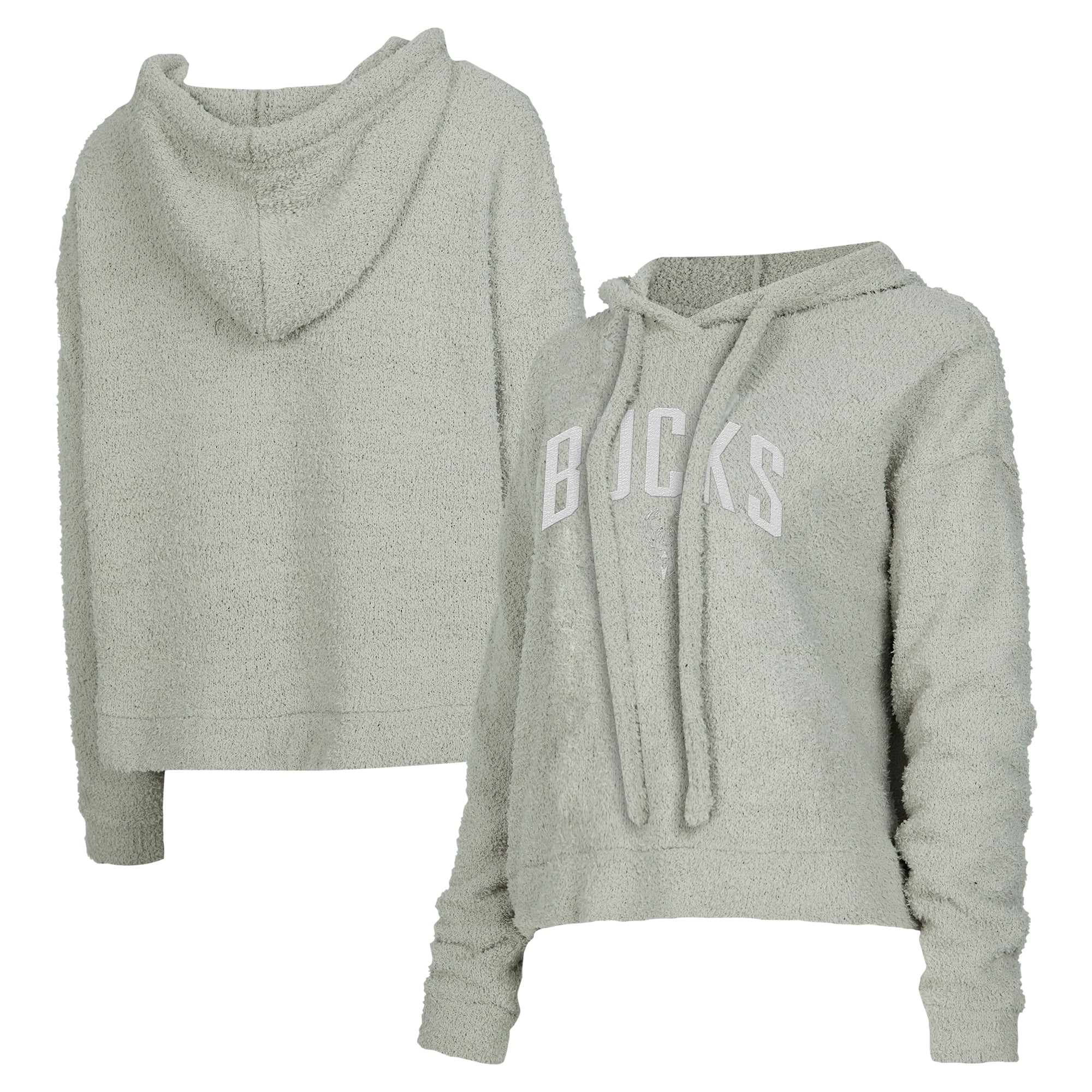Women's Concepts Sport Gray Milwaukee Bucks Ventura Comfy Pullover Hoodie