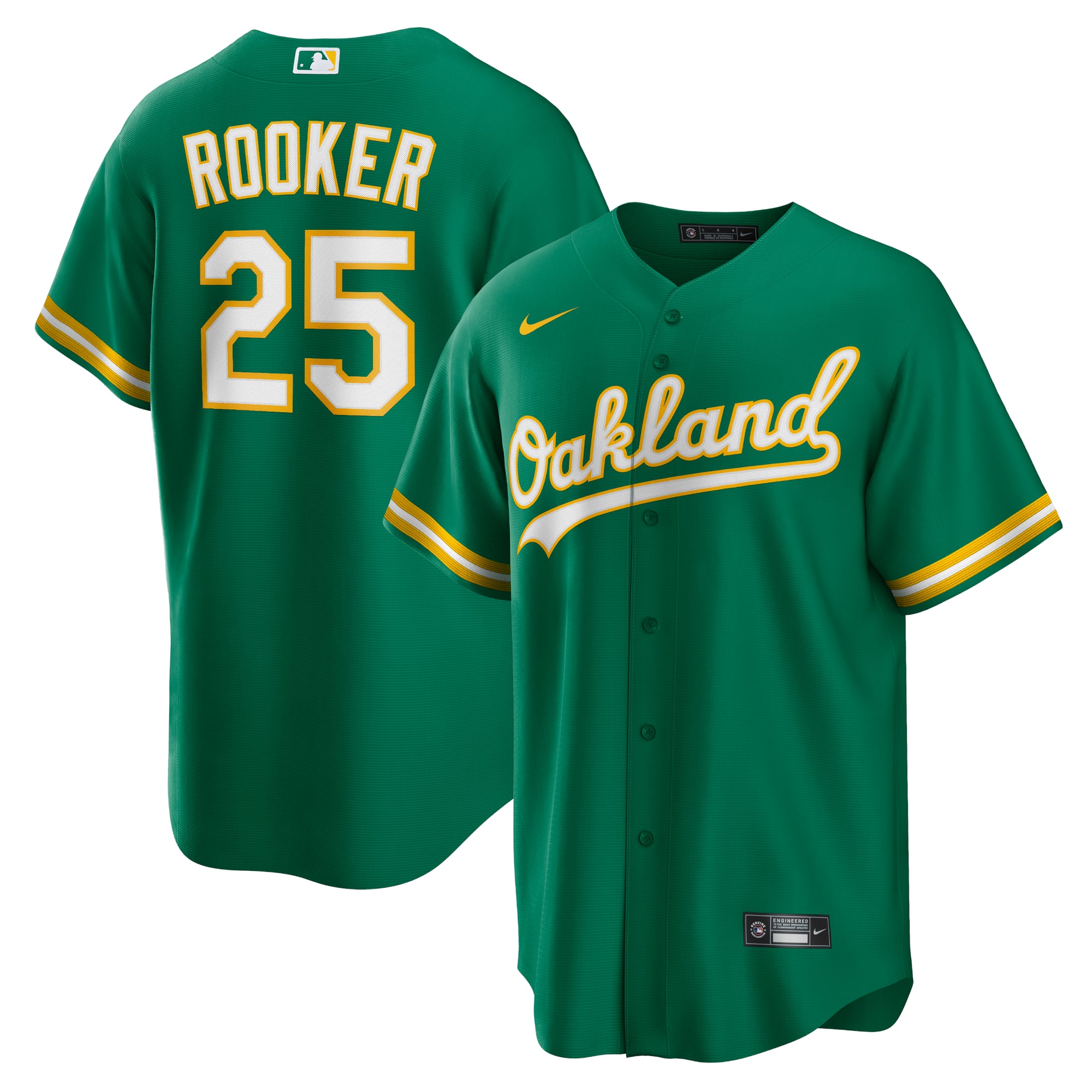 Men's Nike Brent Rooker Kelly Green Athletics Alternate Replica Jersey