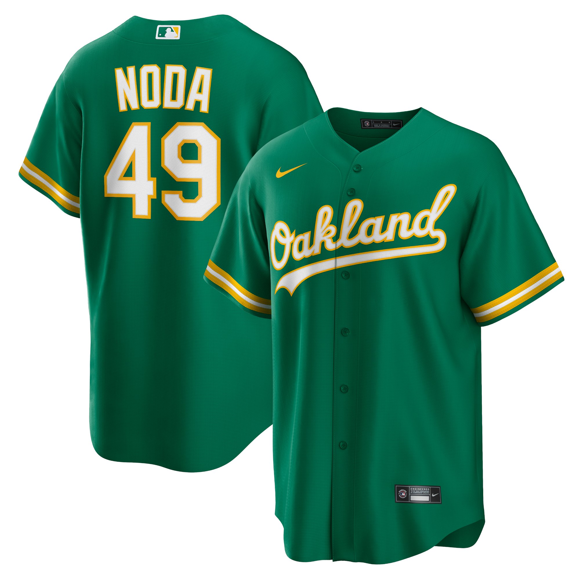 Men's Nike Ryan Noda Kelly Green Athletics Alternate Replica Jersey