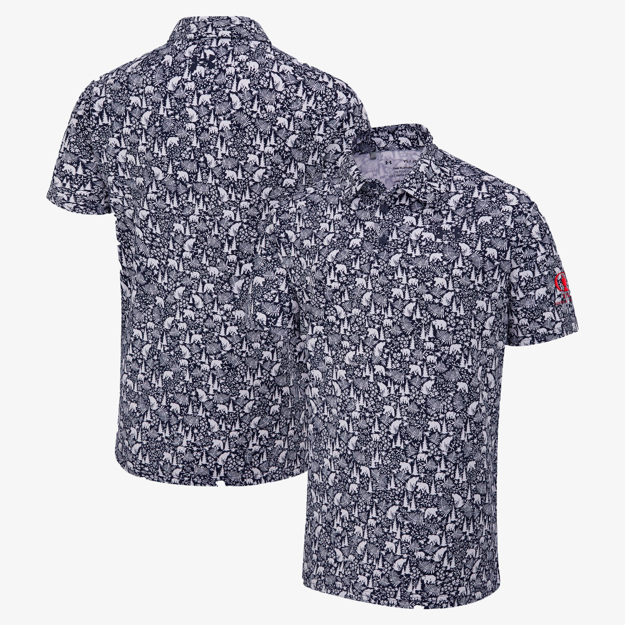 Polo stampata Open Under Armour Playoff - Blu marino/Bianco - Bambini