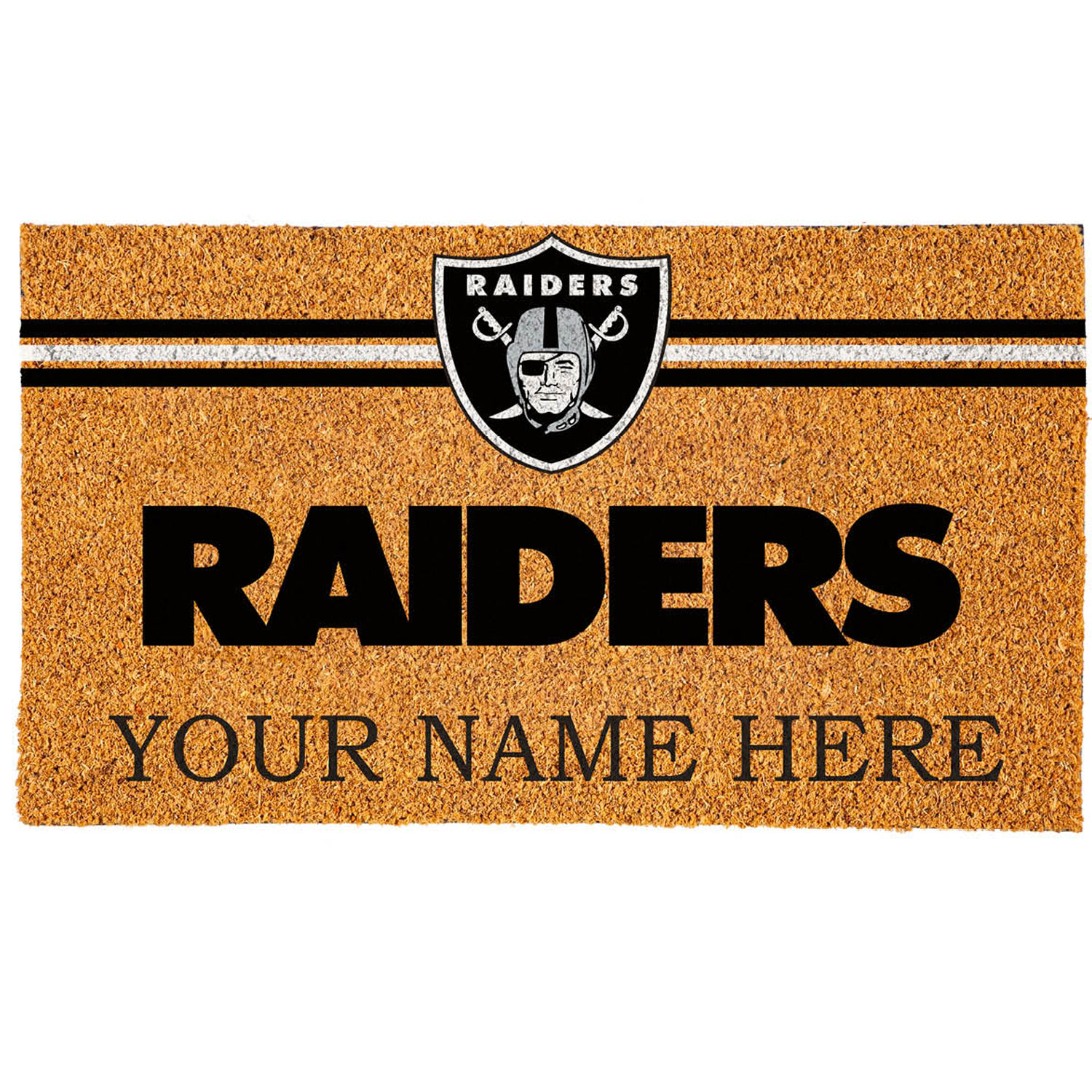 Las Vegas Raiders 18" x 30" Personalized Coir Doormat