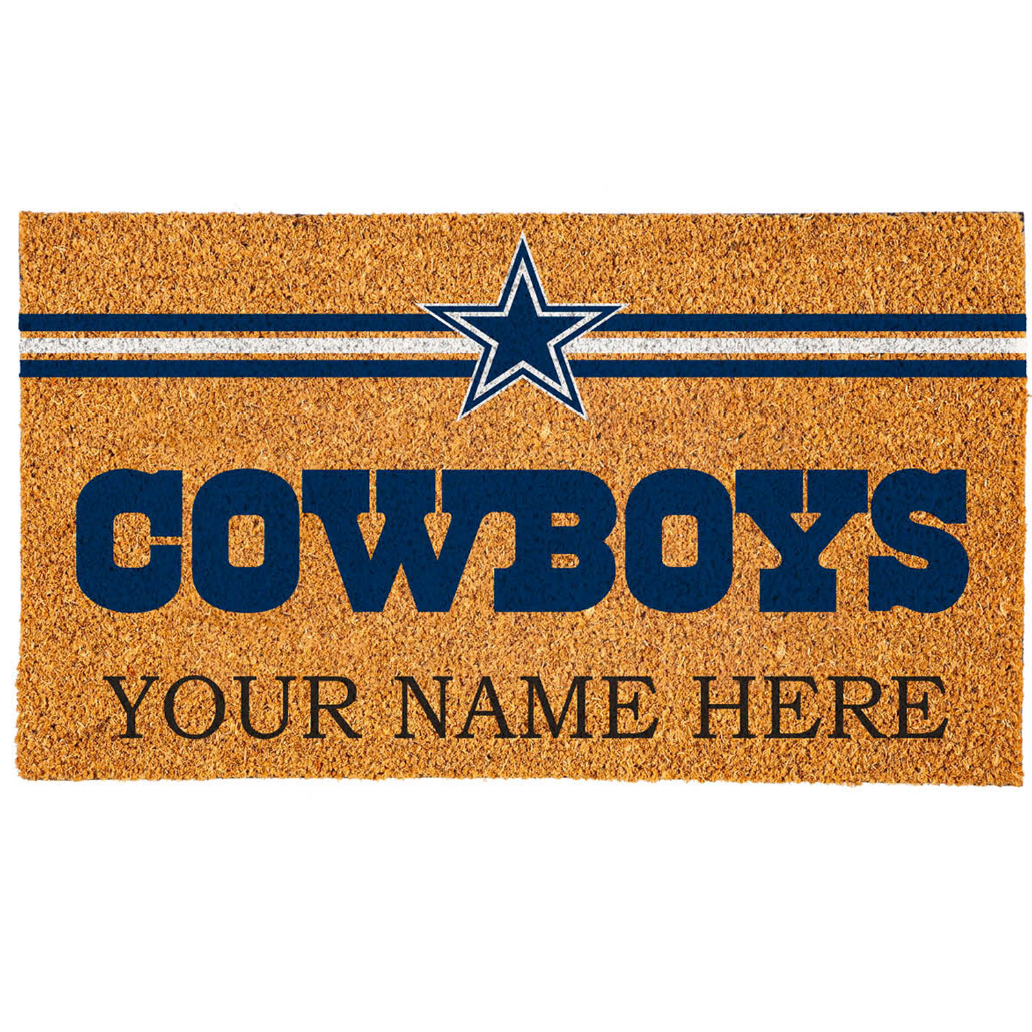 Dallas Cowboys 18" x 30" Personalized Coir Doormat