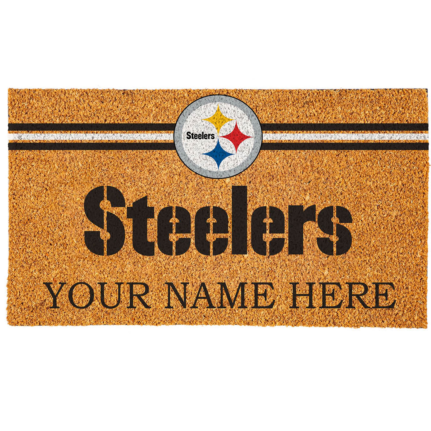 Pittsburgh Steelers 18" x 30" Personalized Coir Doormat