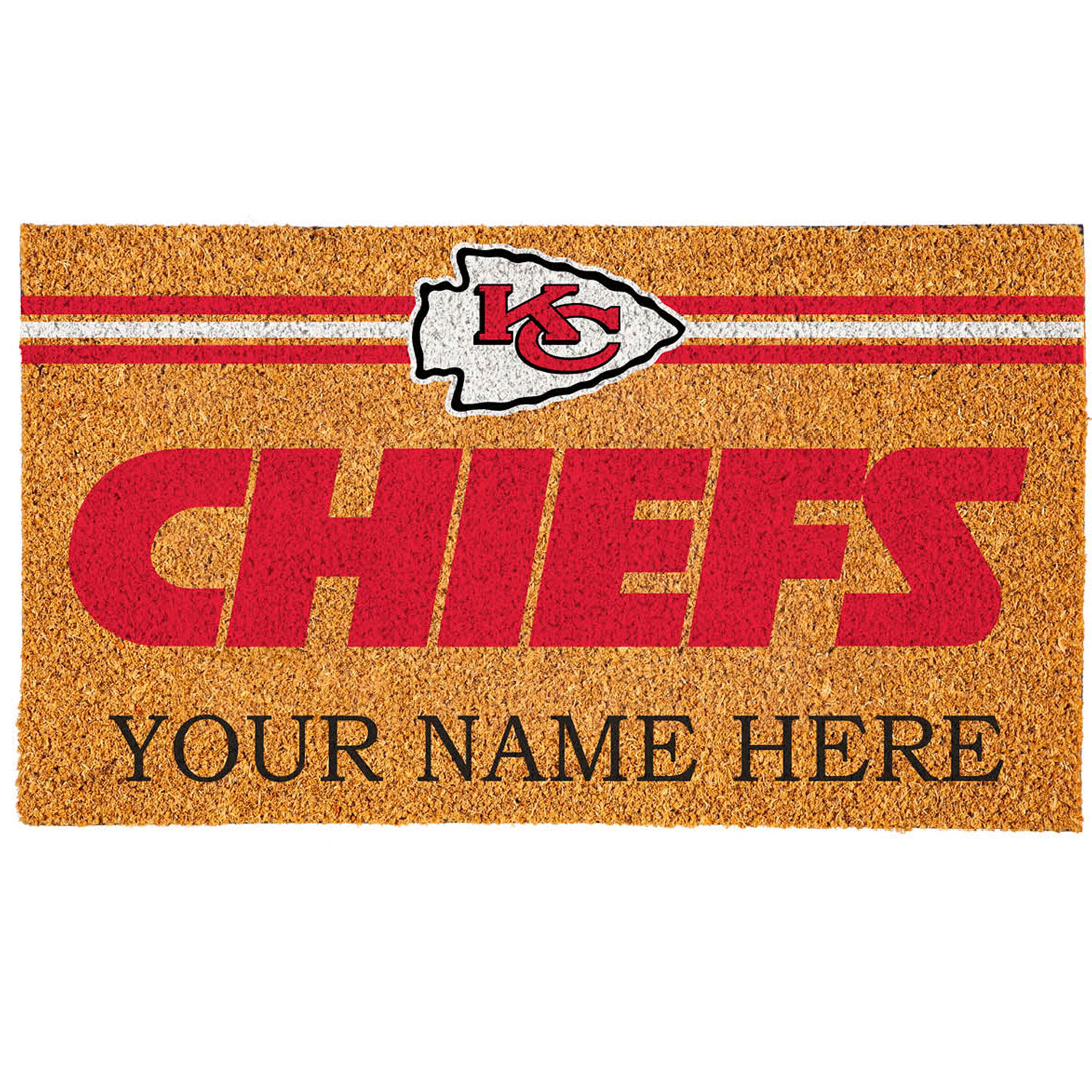 Kansas City Chiefs 18" x 30" Personalized Coir Doormat