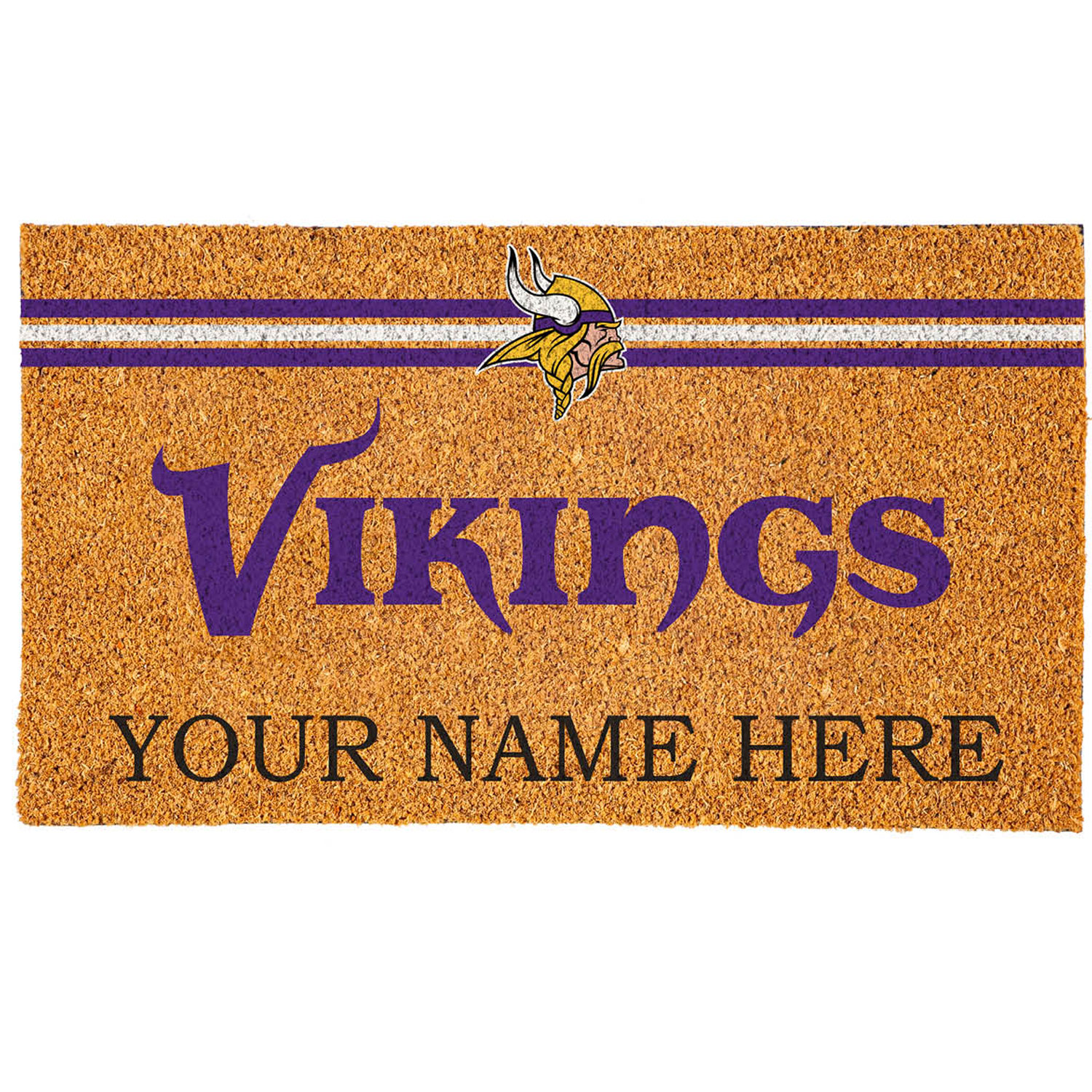 Minnesota Vikings 18" x 30" Personalized Coir Doormat
