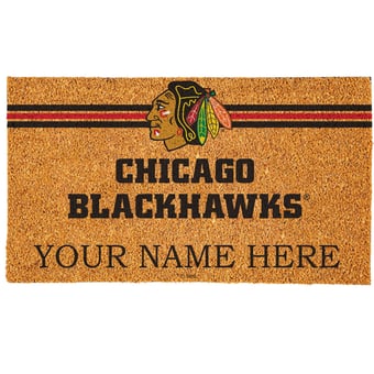 Chicago Blackhawks 18" x 30" Personalized Coir Doormat