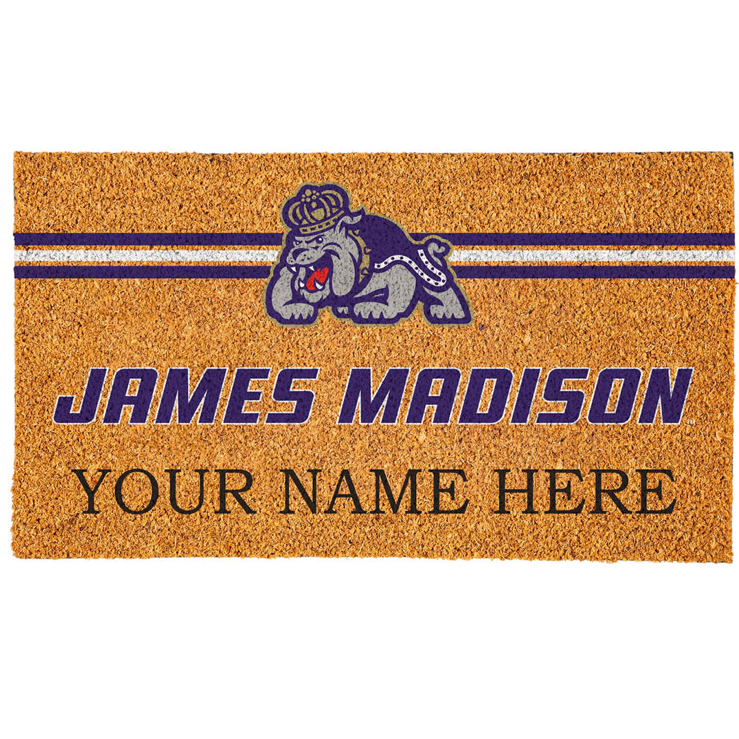 James Madison Dukes 18" x 30" Personalized Coir Doormat