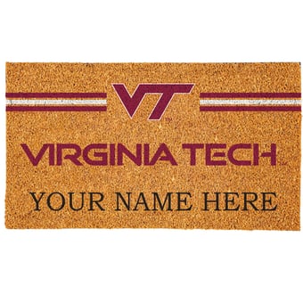 Virginia Tech Hokies 18" x 30" Personalized Coir Doormat