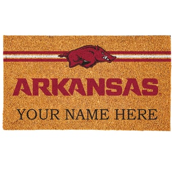 Arkansas Razorbacks 18" x 30" Personalized Coir Doormat