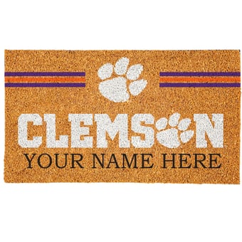 Clemson Tigers 18" x 30" Personalized Coir Doormat