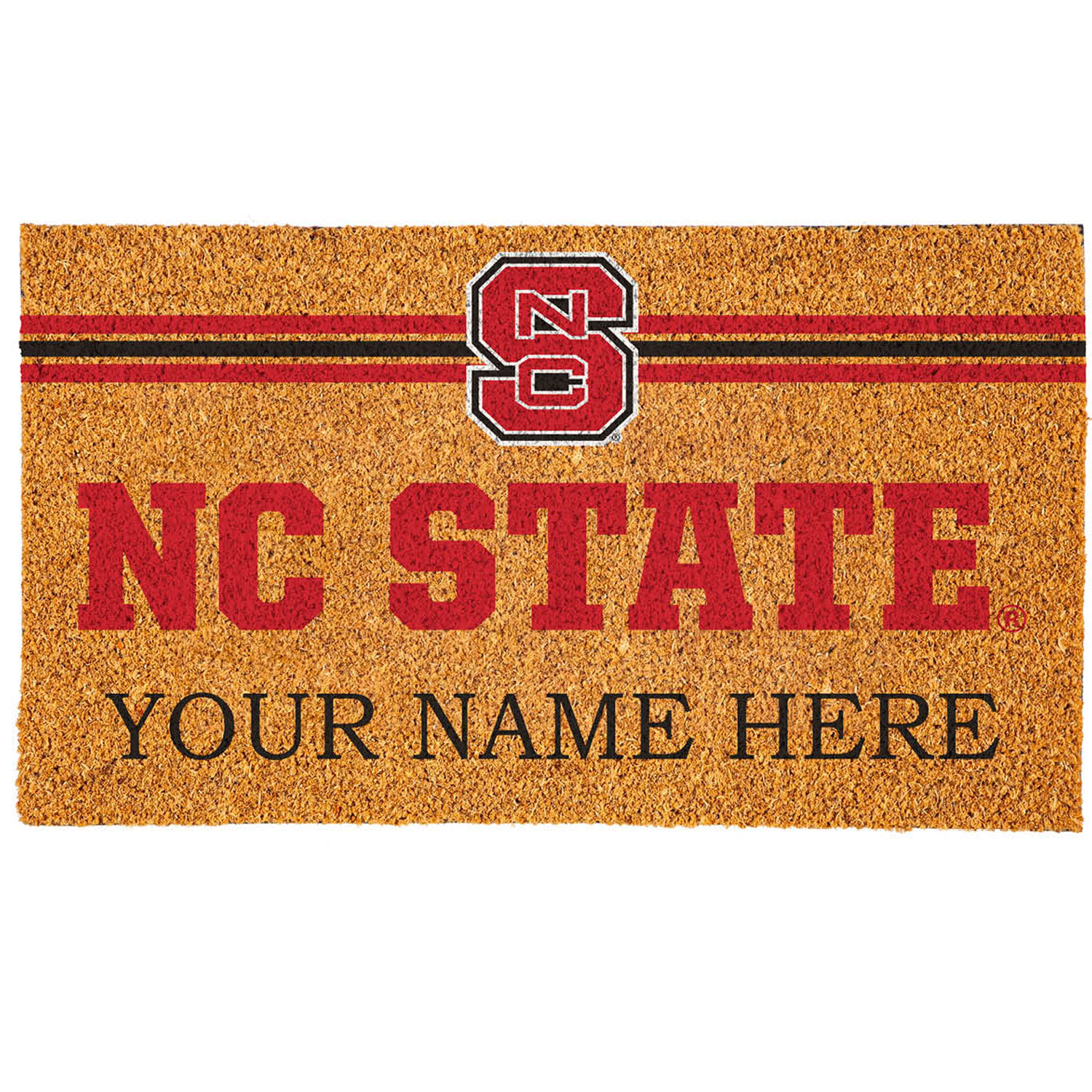 NC State Wolfpack 18" x 30" Personalized Coir Doormat