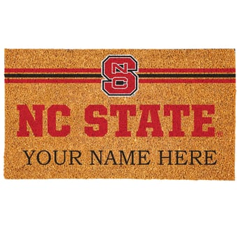 NC State Wolfpack 18" x 30" Personalized Coir Doormat