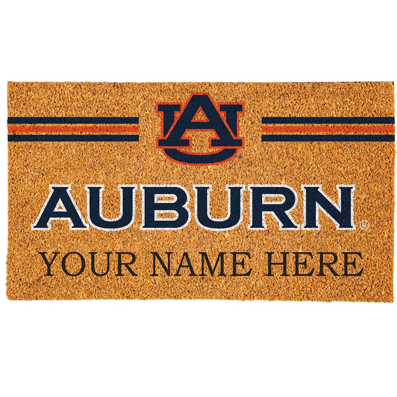 Auburn Tigers 18" x 30" Personalized Coir Doormat