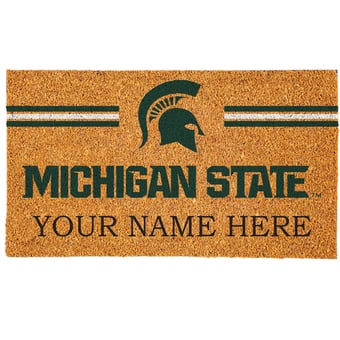 Michigan State Spartans 18" x 30" Personalized Coir Doormat