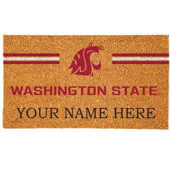 Washington State Cougars 18" x 30" Personalized Coir Doormat