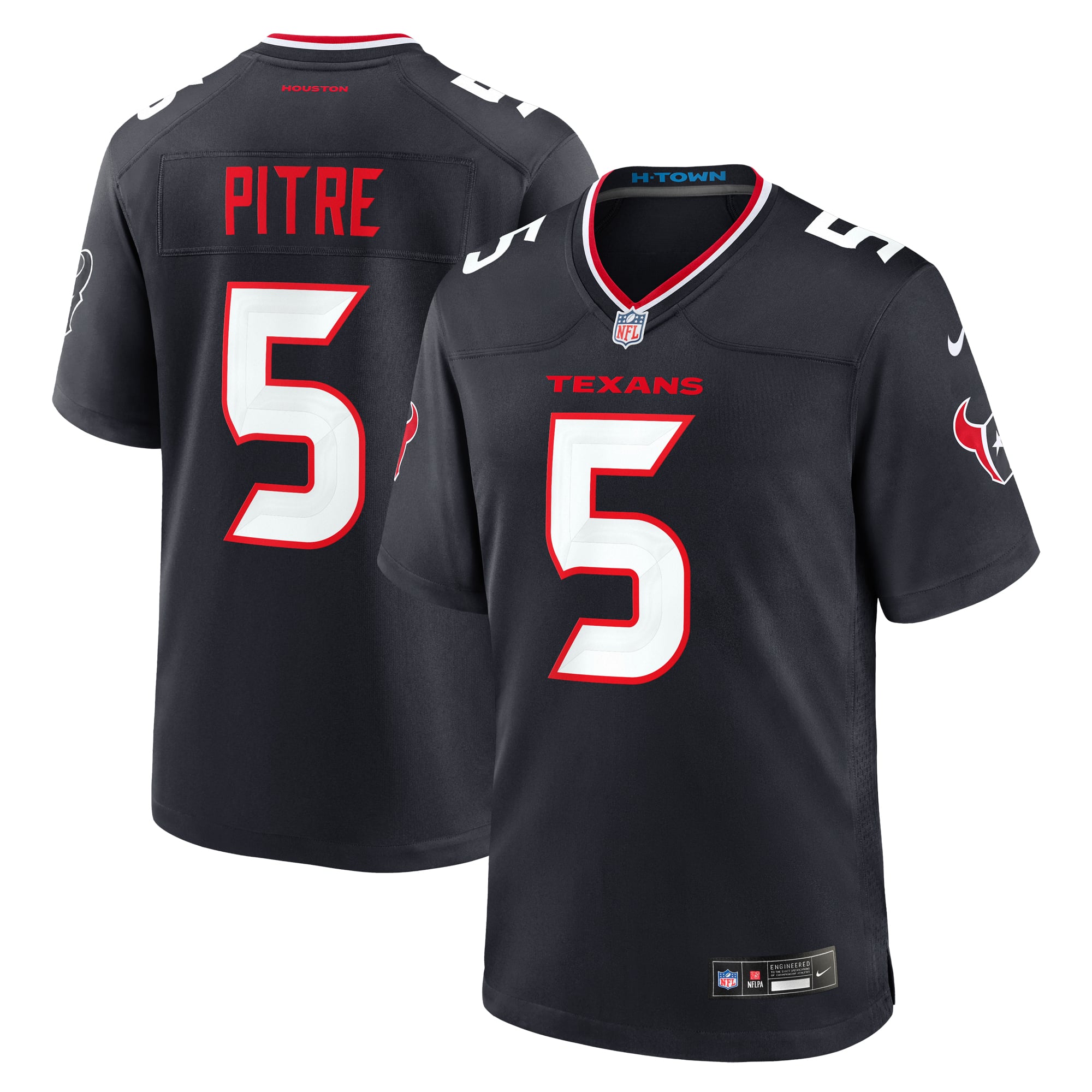 Camiseta Nike Game de la 1ª equipación del Houston Texans - Azul marino - Jalen Pitre - Hombre
