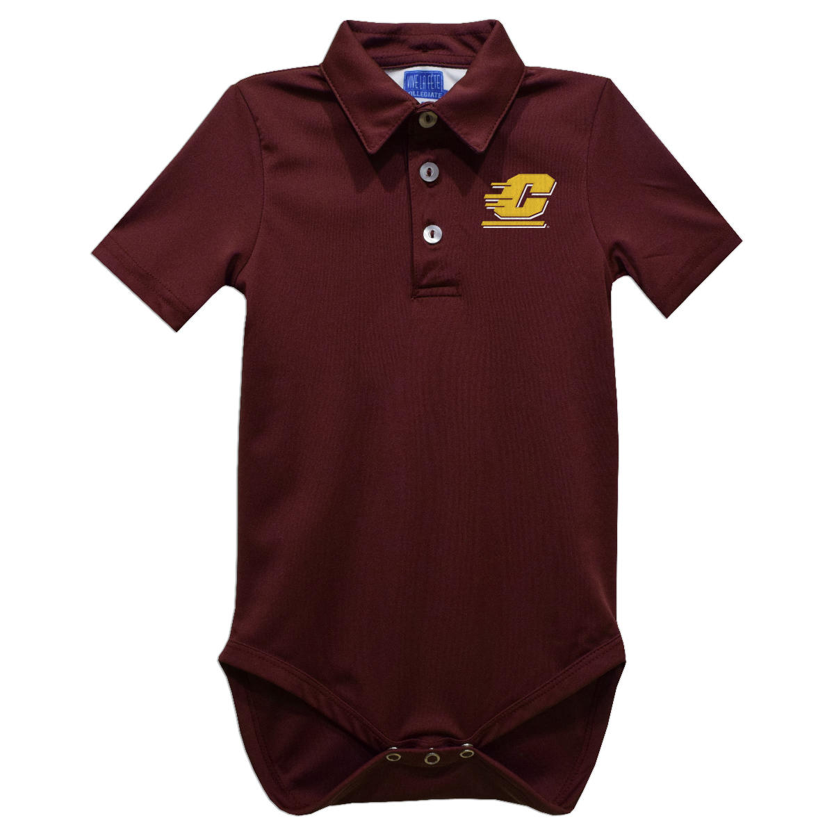 Infant Vive La Fete Maroon Central Michigan Chippewas Polo Bodysuit