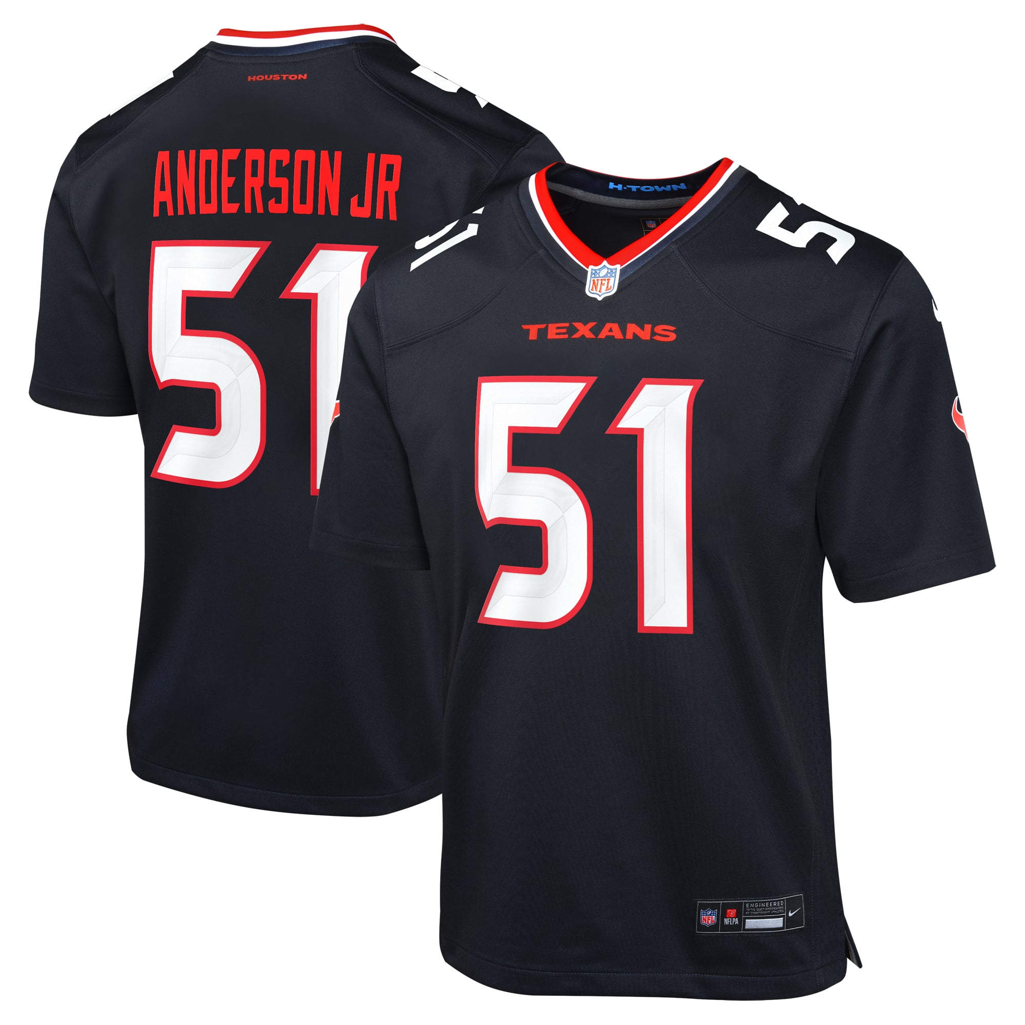 Camiseta Nike Game de la 1ª equipación del Houston Texans - Azul marino - Will Anderson Jr. - Jóvenes