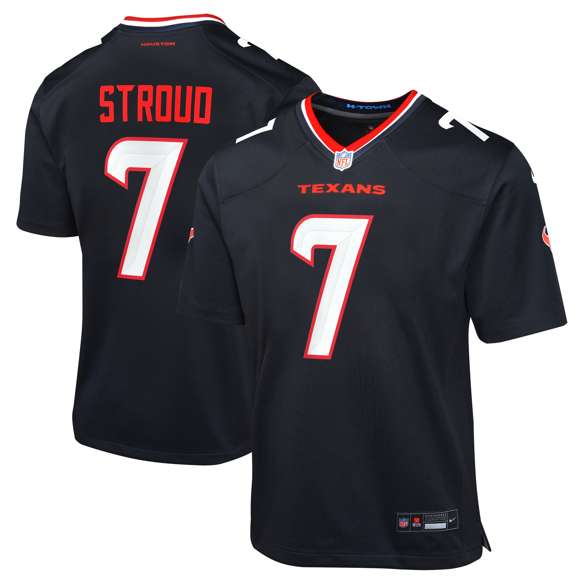 Camiseta Nike Game de la 1ª equipación del Houston Texans - Azul marino - C.J. Stroud - Jóvenes