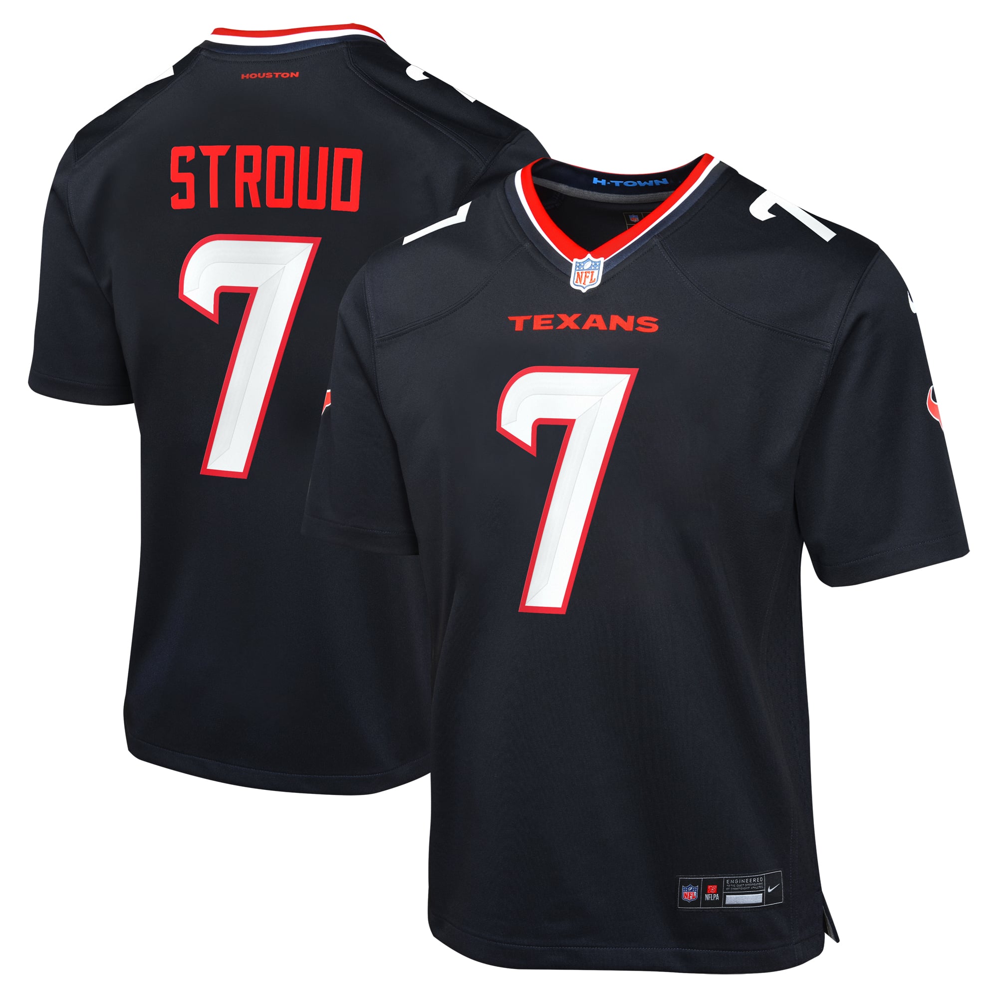 Camiseta Nike Game de la 1ª equipación del Houston Texans - Azul marino - C.J. Stroud - Jóvenes