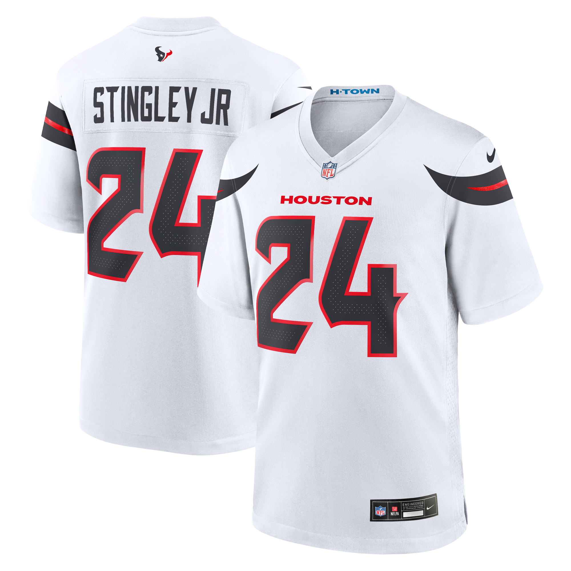 Camiseta Nike Game de la 2ª equipación del Houston Texans - Blanco - Derek Stingley Jr. - Hombre