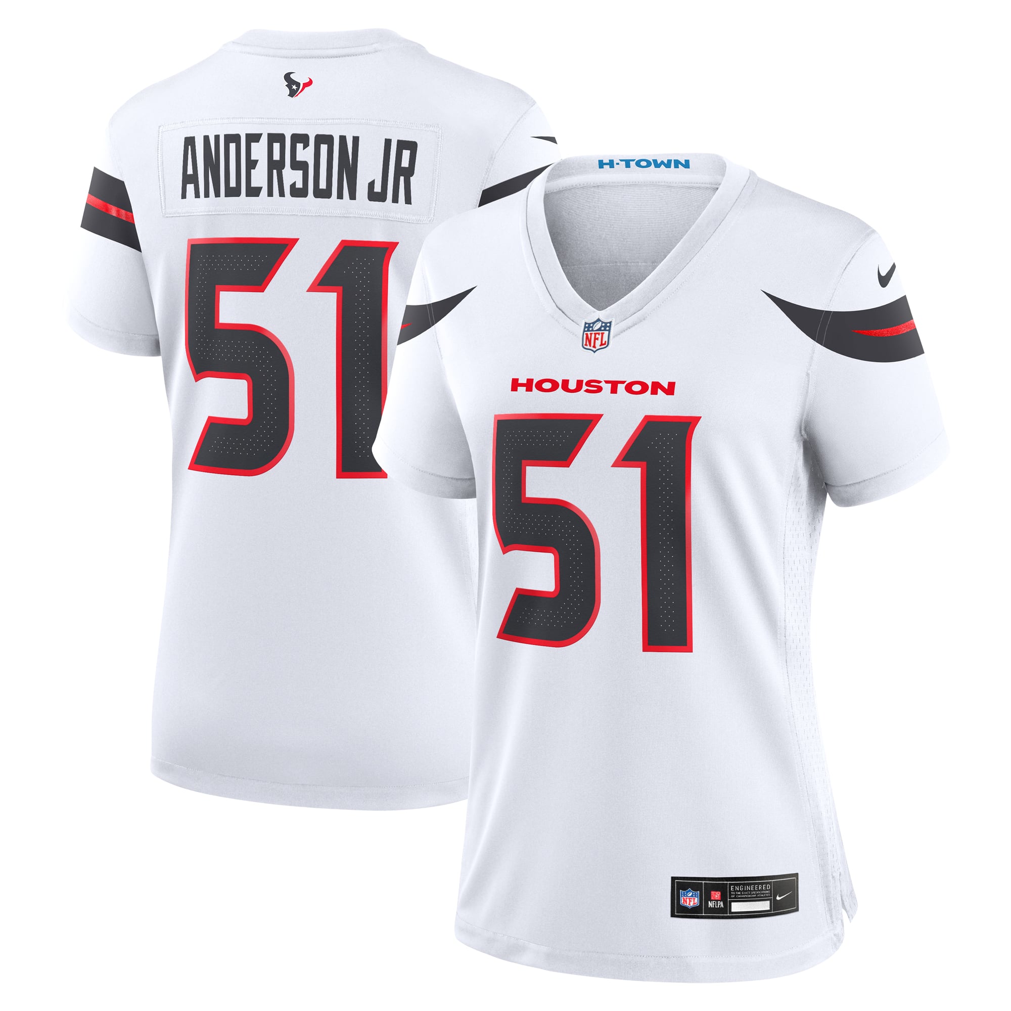 Houston Texans Nike Road Game Jersey - White - Will Anderson Jr. - Womens