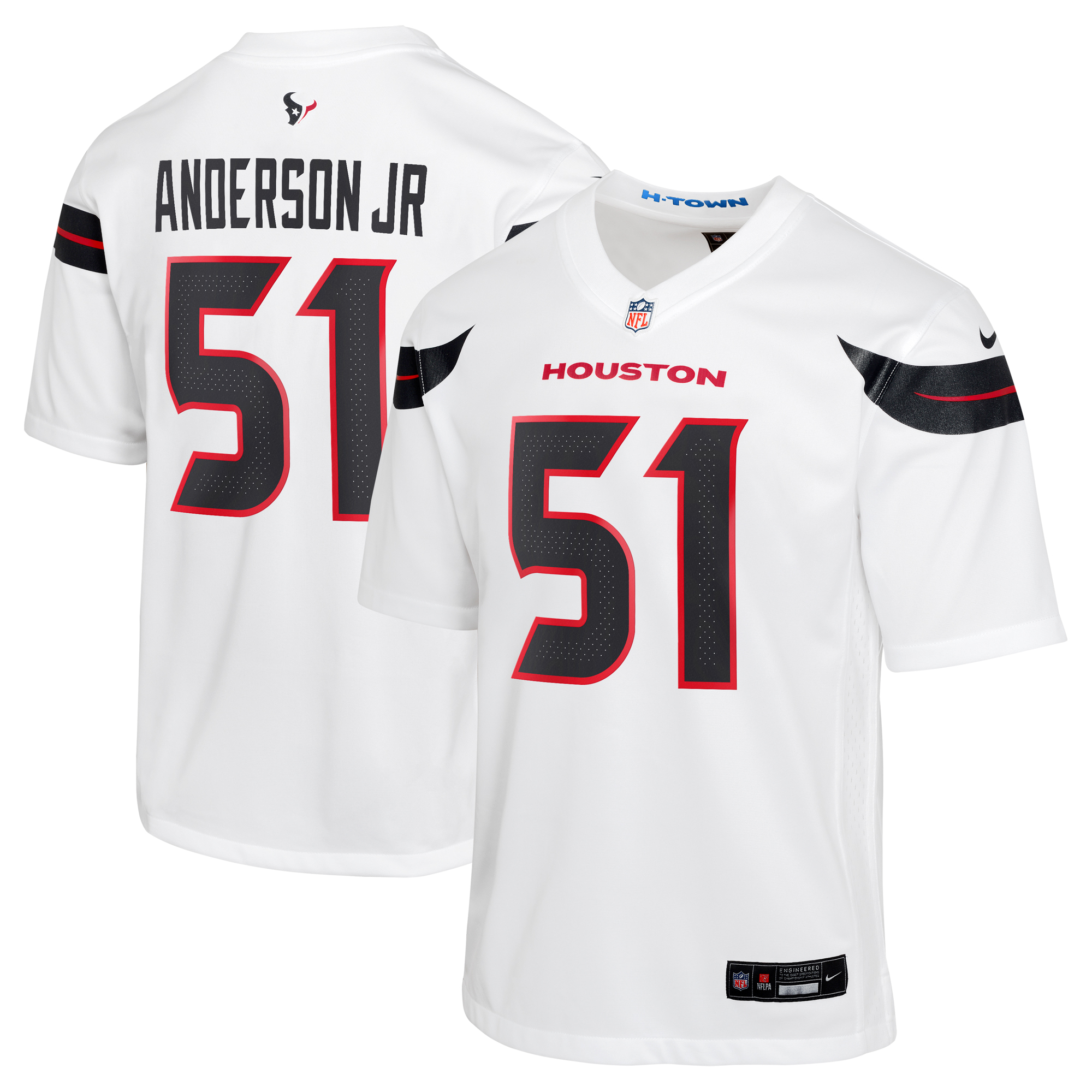 Houston Texans Nike Road Jersey - White - Will Anderson Jr. - Youth