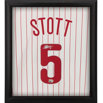 Bryson Stott Philadelphia Phillies Autographed Framed White Nike Replica Jersey Shadowbox