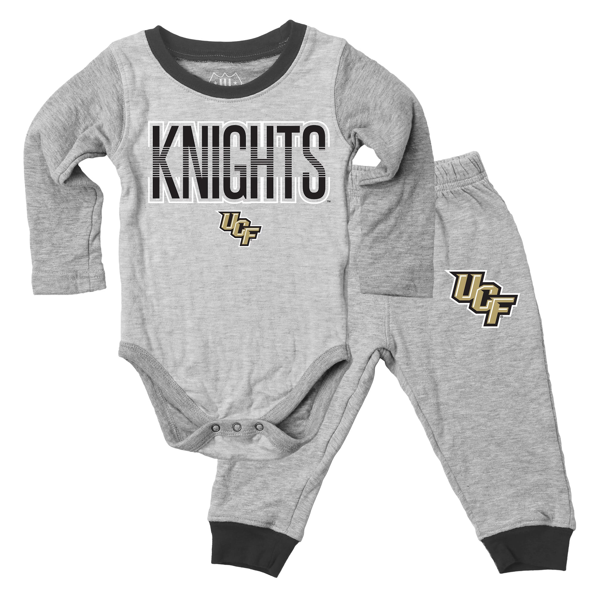 Infant Wes & Willy Heather Gray UCF Knights Jie Jie Long Sleeve Bodysuit & Pants Set