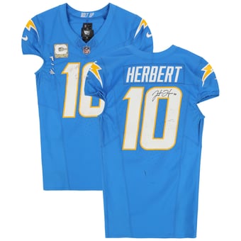Justin Herbert Los Angeles Chargers Autographed Game-Used Jersey vs. New York Jets on November 6, 2023