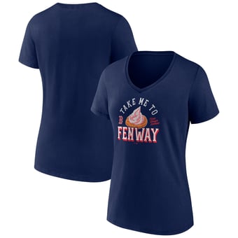 Women's Navy Boston Red Sox Take Me to Fenway V-Neck T-Shirt